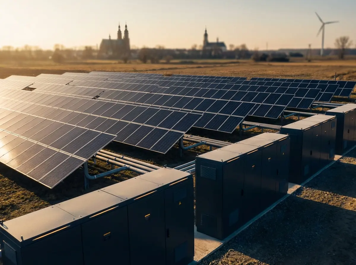 Photovoltaic panels on a building roof